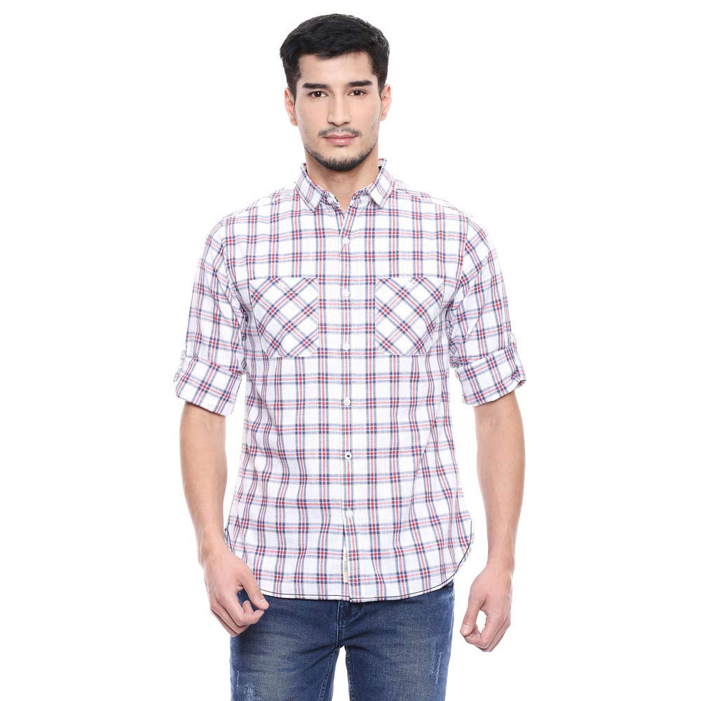 Life Men's Regular Fit Shirt (206275817_Red M) 1