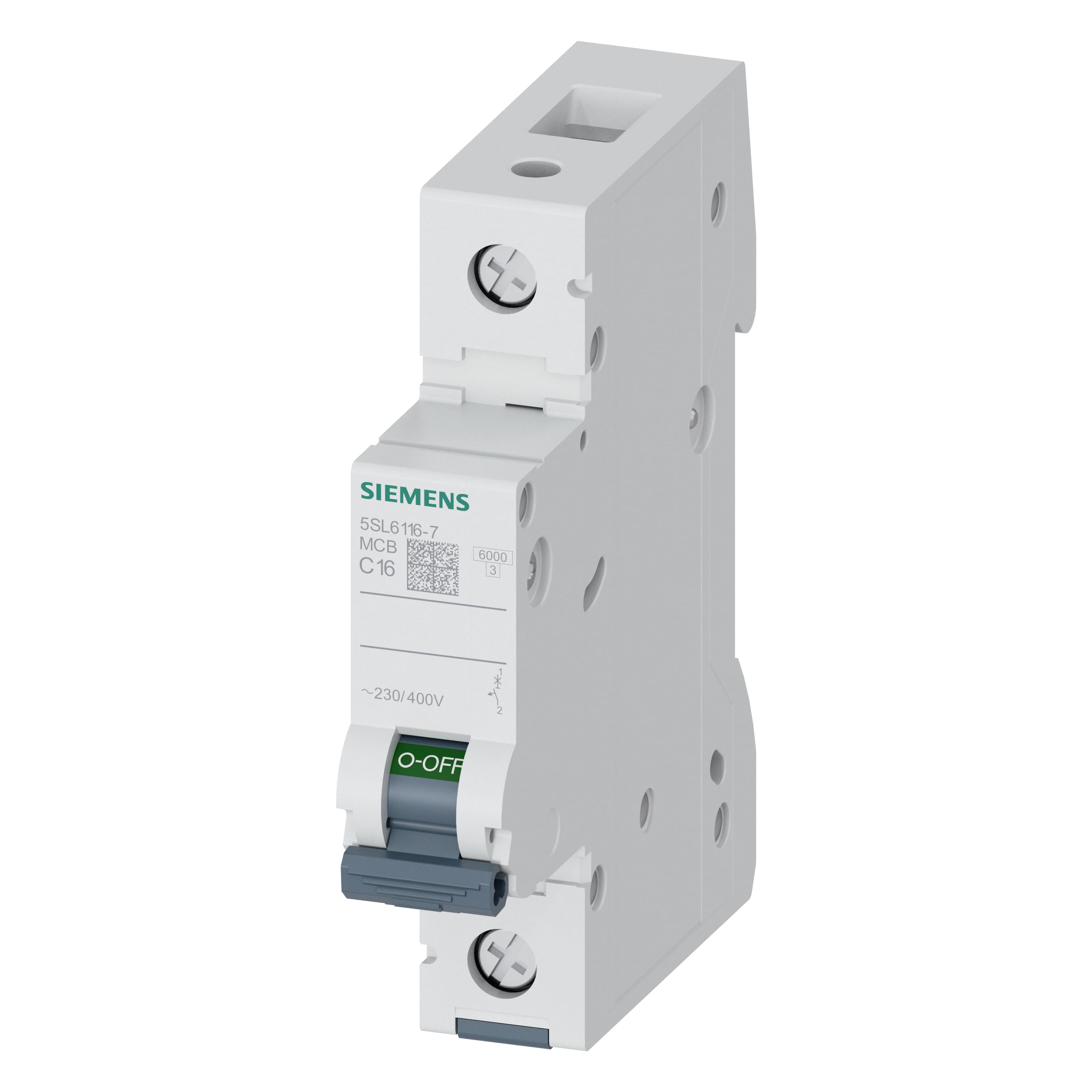 Siemens 16A 1 Pole Miniature Circuit Breaker (5SL61167RC, White) 1