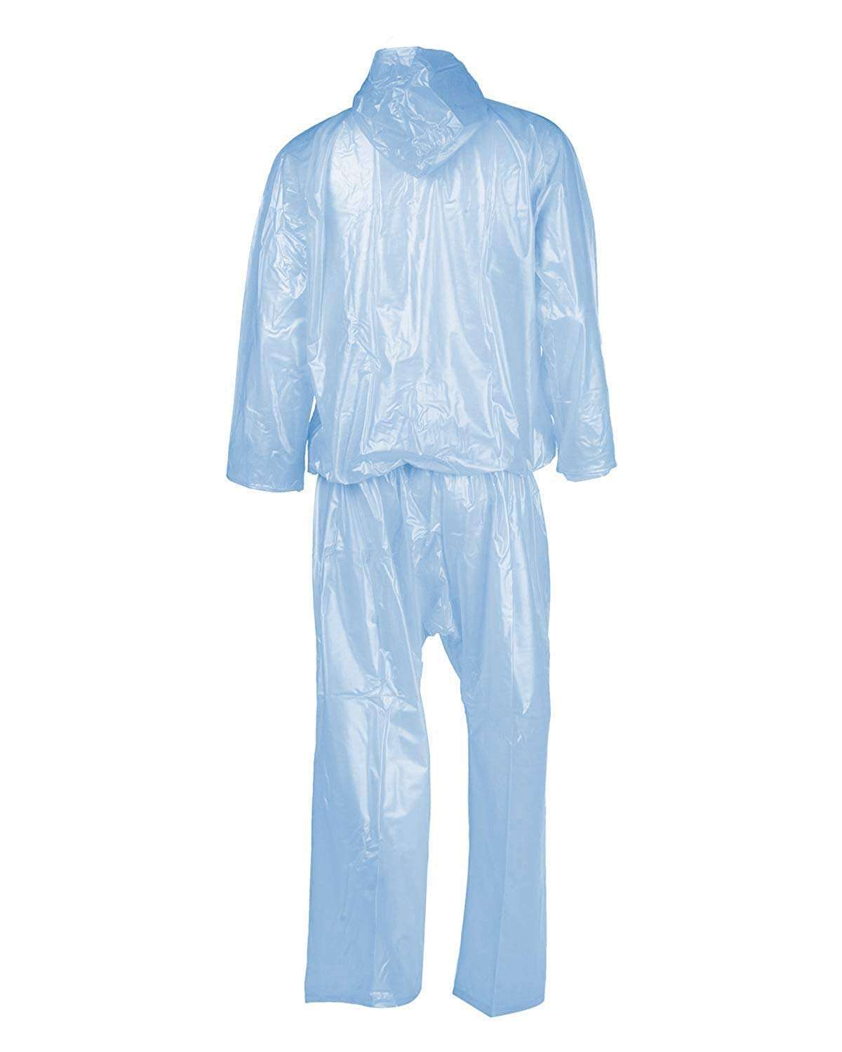 V3E Women's Transparent Heavy PVC for Bikers |Waterproof Rainwear|Transparent Rainsuit (Sky Blue Transparent, X-Large) 3