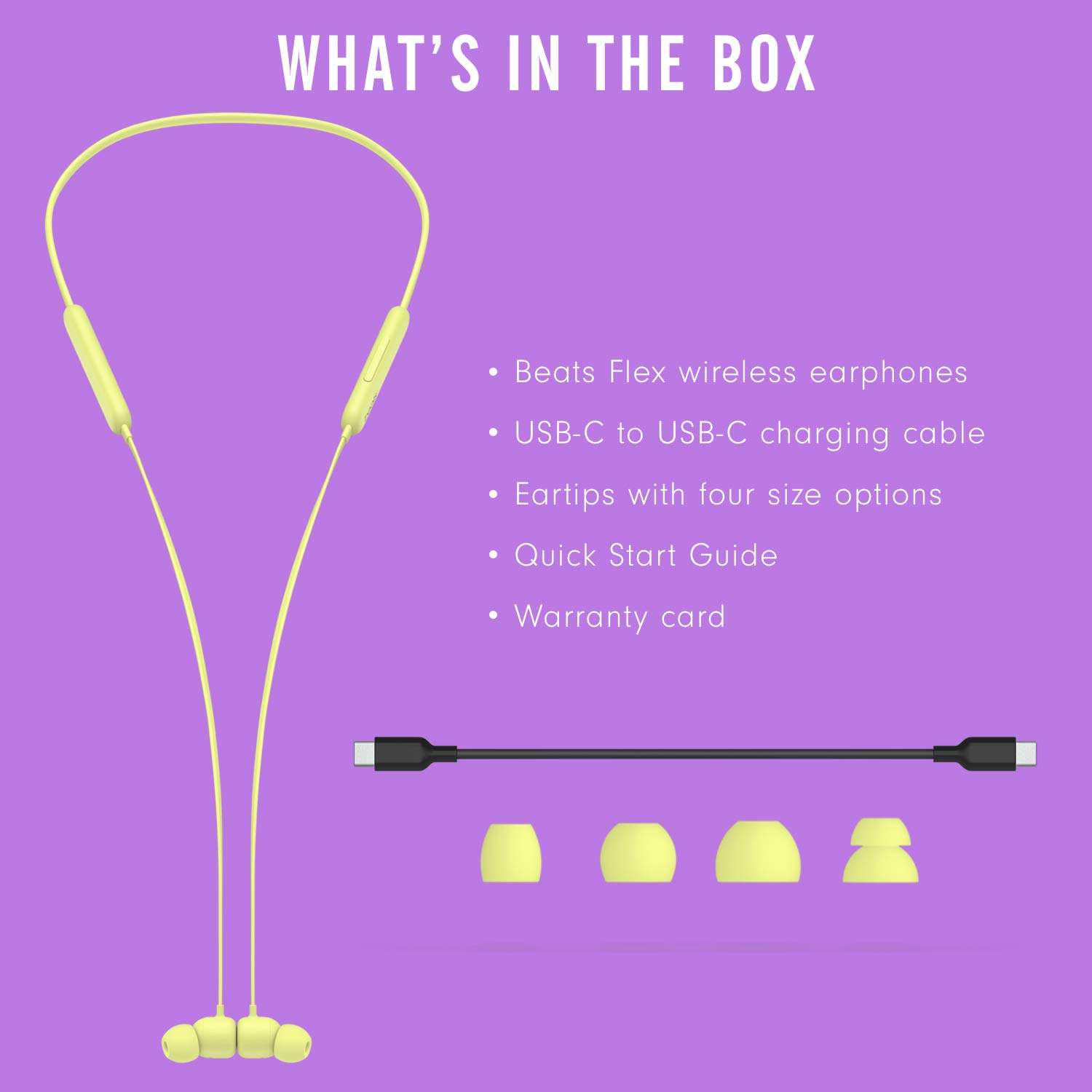 Beats Flex Wireless Earbuds - Apple W1 Headphone Chip, Magnetic Earphones, Class 1 Bluetooth, 12 Hours of Listening Time, Built-in Microphone - Yuzu Yellow 6