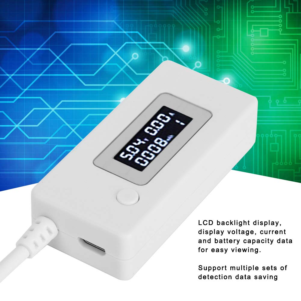 Mavaol USB Voltage Tester, LCD Display, Accurate Voltage, Current, Capacity Measurement, Monitor for Smartphones, Tablets, Power Banks and Devices (White) 5