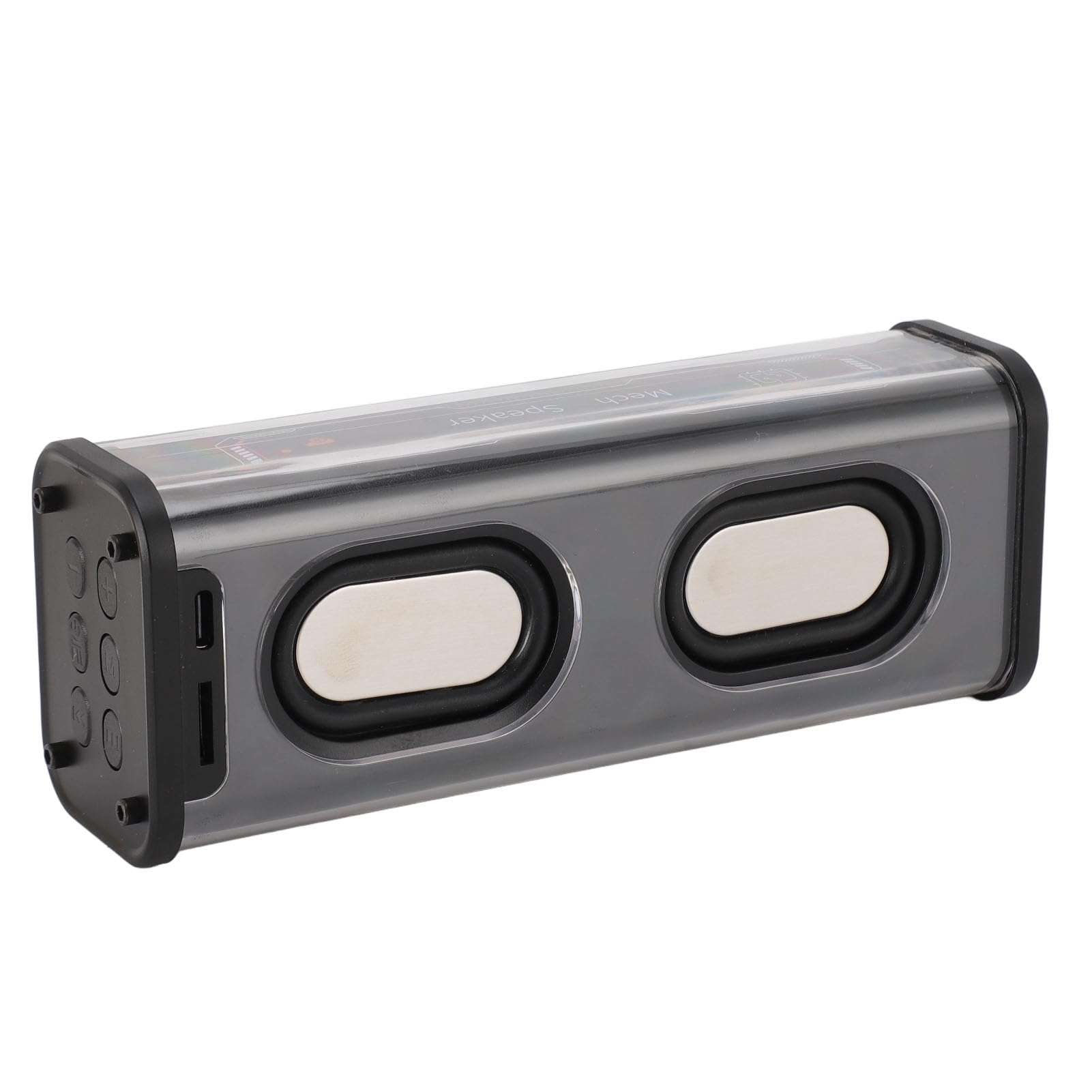 MKYTGFE Transparent Speaker 2x5W Subwoofer Portable Speakers with Colorful Lights for Home Travel (Black) 6