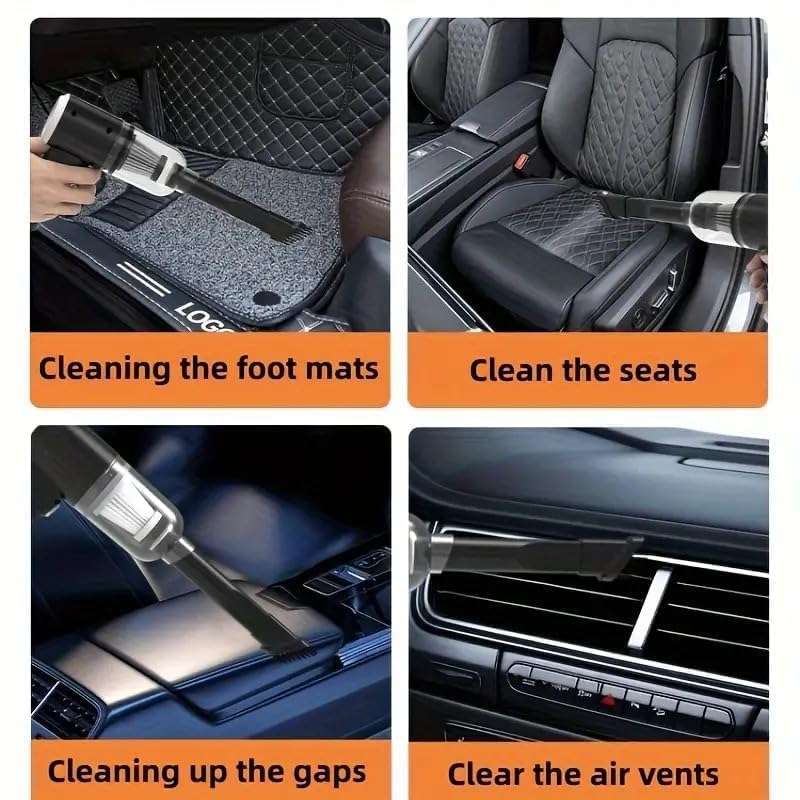 SUPERSTUD Car Vacuum Cleaner 3 in 1 with 3 Attachments & Blower | Cordless Handheld Vacuum Cleaner for Wet & Dry Cleaning for Home/Office/Car/Keyboard/Travel/Sofa/Office (darkmoonblack3in1) 4