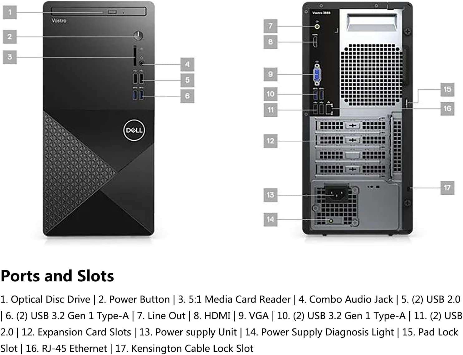 Dell Vostro 3888 Business Desktop Computer, Intel Hexa-Core i5-10400 up to 4.3GHz (Beats i7-7700), 16GB DDR4 RAM, 1TB PCIe SSD + 1TB HDD, DVDRW, 802.11AC WiFi, Bluetooth, HDMI, VGA, Windows 10 Pro 6