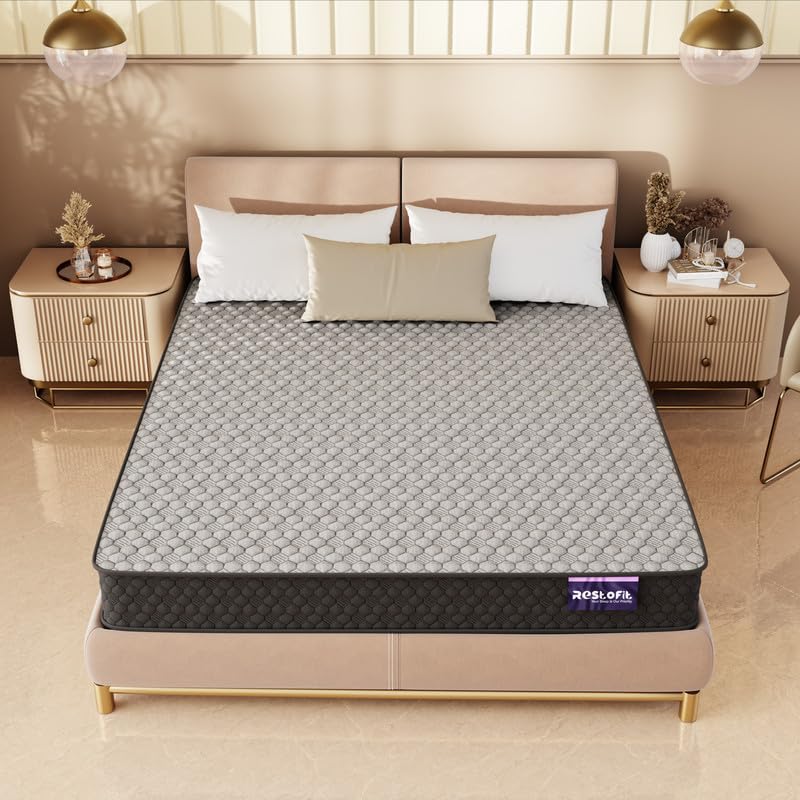 RESTOFIT Orthopedic Dual Comfort Single Size Mattress 72x30x4 Inches | Medium Firm 4-Inch HR Foam Mattress for Back Support | Premium Cotton | 7-Year Warranty | Vacuum Packed Roll | Sleep well Comfort