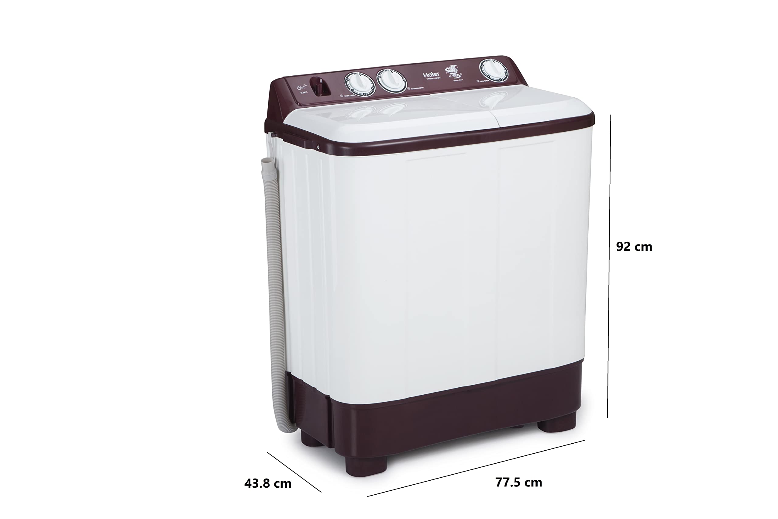 Haier 7 Kg 5 Star Rating Semi Automatic Top load Washing Machine (HTW70-1187BON, White) 3