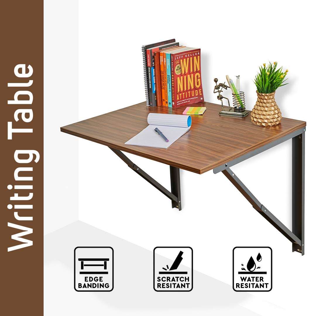 BAYBEE Multi-Purpose Floating Desk Folding Wall-Mounted Study Table, Desk for Home for Space Saving, Dining, Working, Reading and Writing (67.5cm x 56cm, Large) 2
