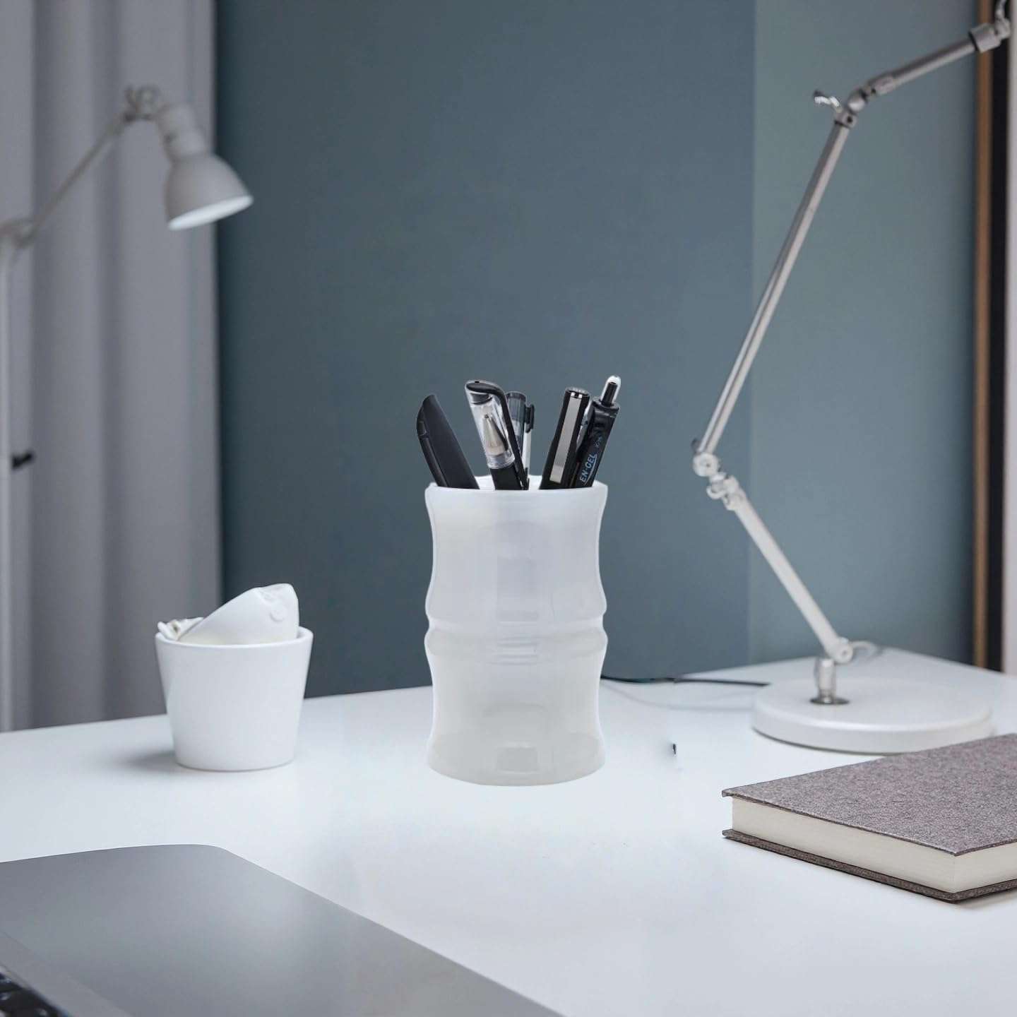 JMOIRE Afghanistan Natural Jade Makeup Brush Holder & Organizer, Small Countertop Vanity Accessories, luxury Makeup Organizer, Christmas Presents, Unique Gifts for Women, Girlfriend, Mum (Milky White) 5