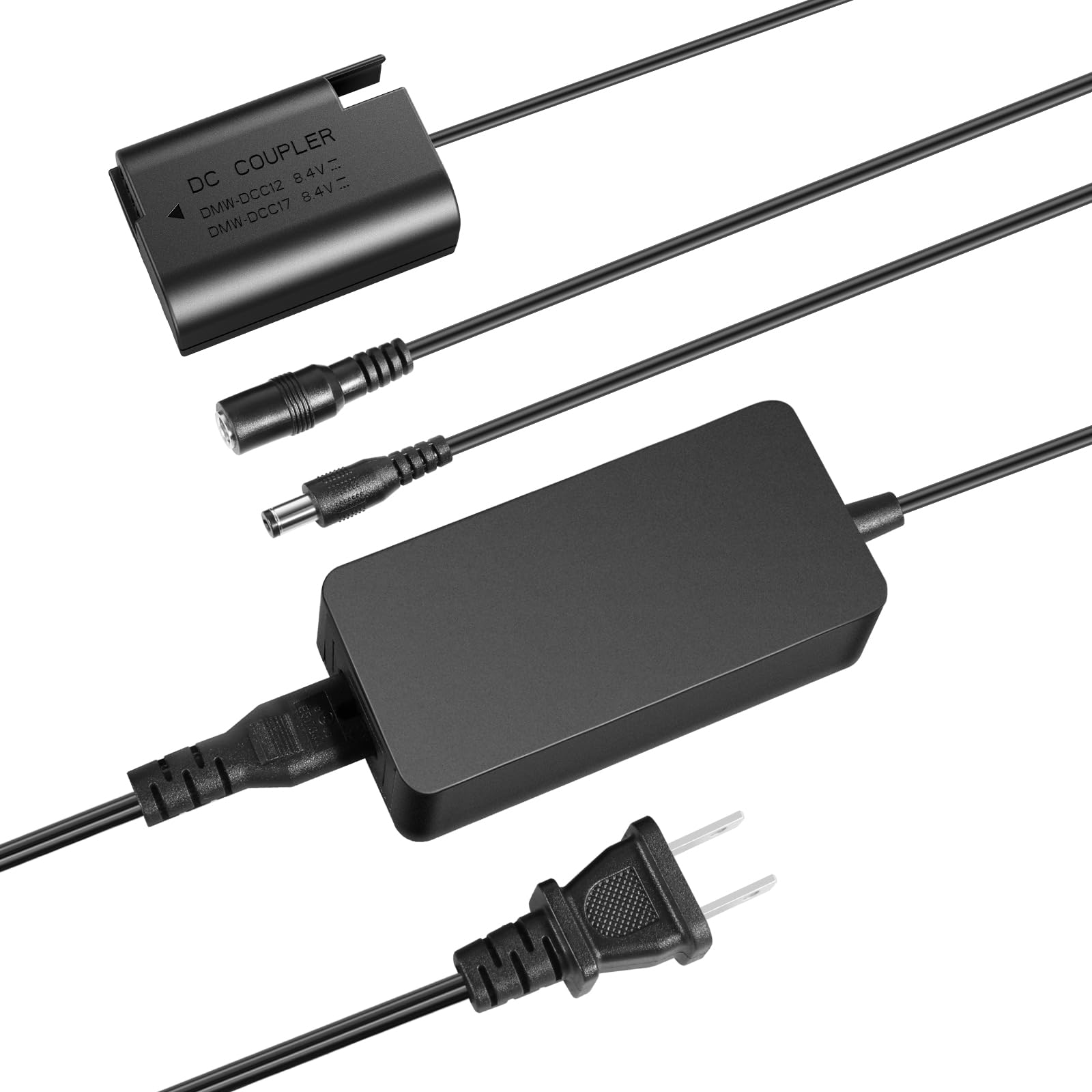 NEEWER DMW-BLK22 AC Power Supply Adapter & DC Coupler Dummy Battery Charger Kit Compatible with Panasonic Lumix DC-S9 DC-G9 II DC-S5 DC-S5 II DC-S5 IIX GH5 II GH6 S5II S5IIX S5M2 S5M2X GH5M2, DR-BLK22