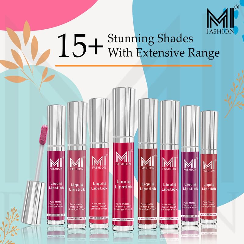 MI FASHION Super Glam Pure Matte Liquid Lipstick Chocolate, Coffee Girls|No Feathering Or Bleeding, Smudge Sip Proof Beauty 3.5ml (Sets 2) 3