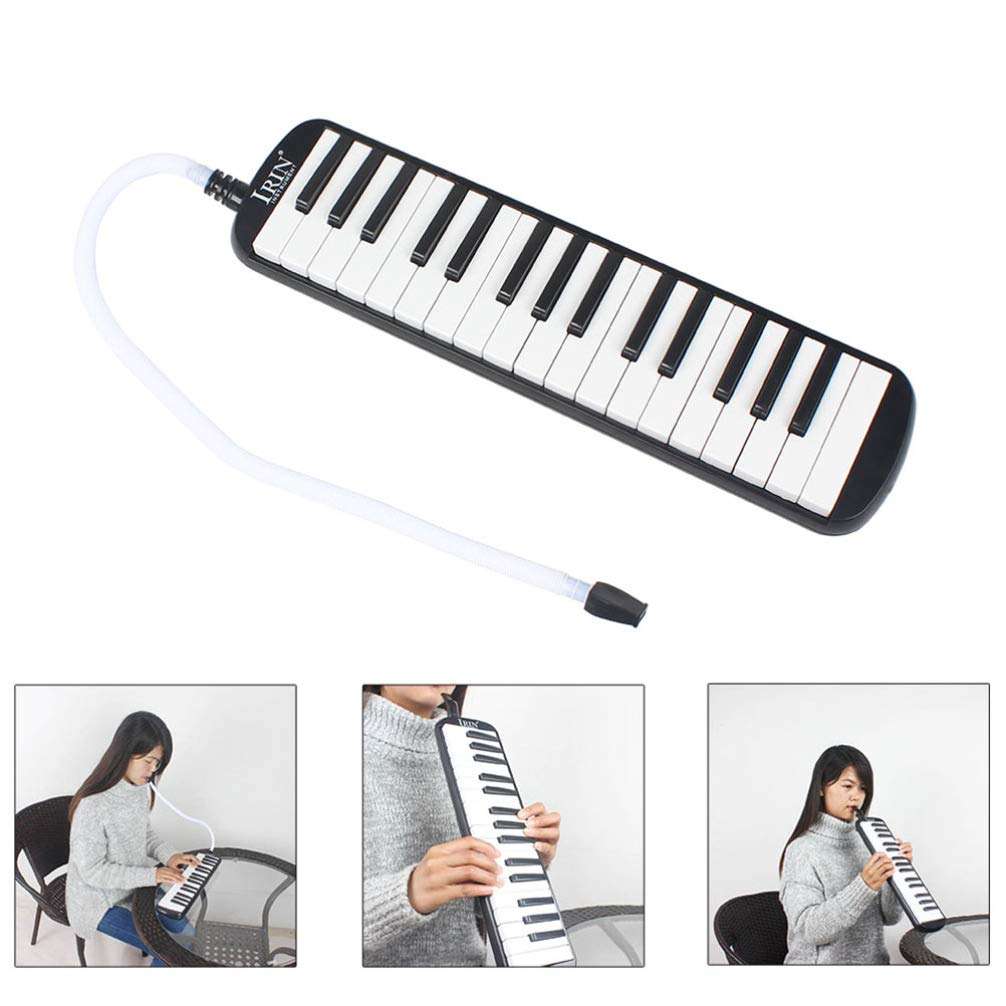 SUPVOX 32 Key Melodica Instrument with Mouthpiece Tube Air Piano Keyboards Pianica Musical Instrument with Soft Case for Music Lovers Beginners (Black) 5