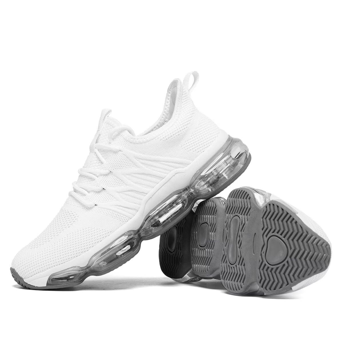 Mens Running Shoes Air Cushion Walking Basketball Sneakers Fashion Tennis Breathable Sport Gym Fitness Cross Trainers White 6