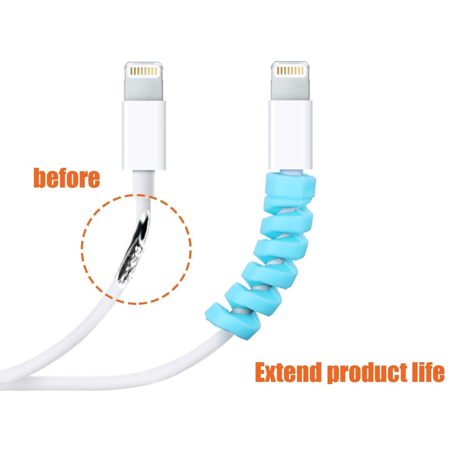 Spiral Cable Protector for Intex Aqua Secure Original Data Cable Saver Charging Cord Protective for iPhone Samsung Mackbook Universal Earphones Cable Cover (4 Pieces -Set 1, SC6) 5