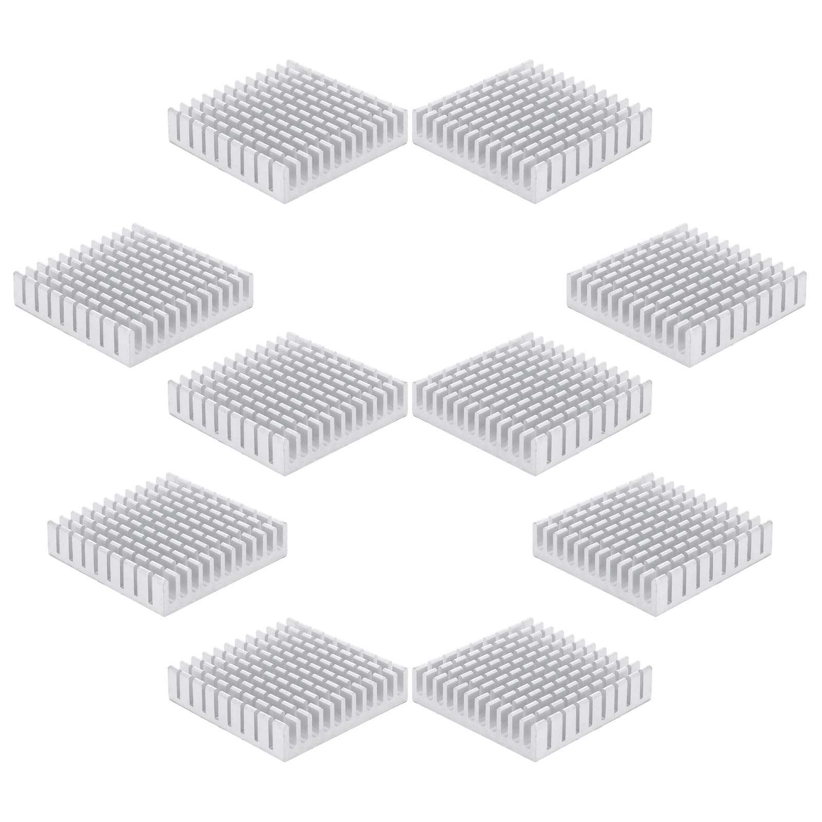 10 PCS Aluminum Chipset Heatsink Radiator Heat Sink Cooling Fin Silver for CPU LED Power Active Component 45 x 45 x 10mm 1