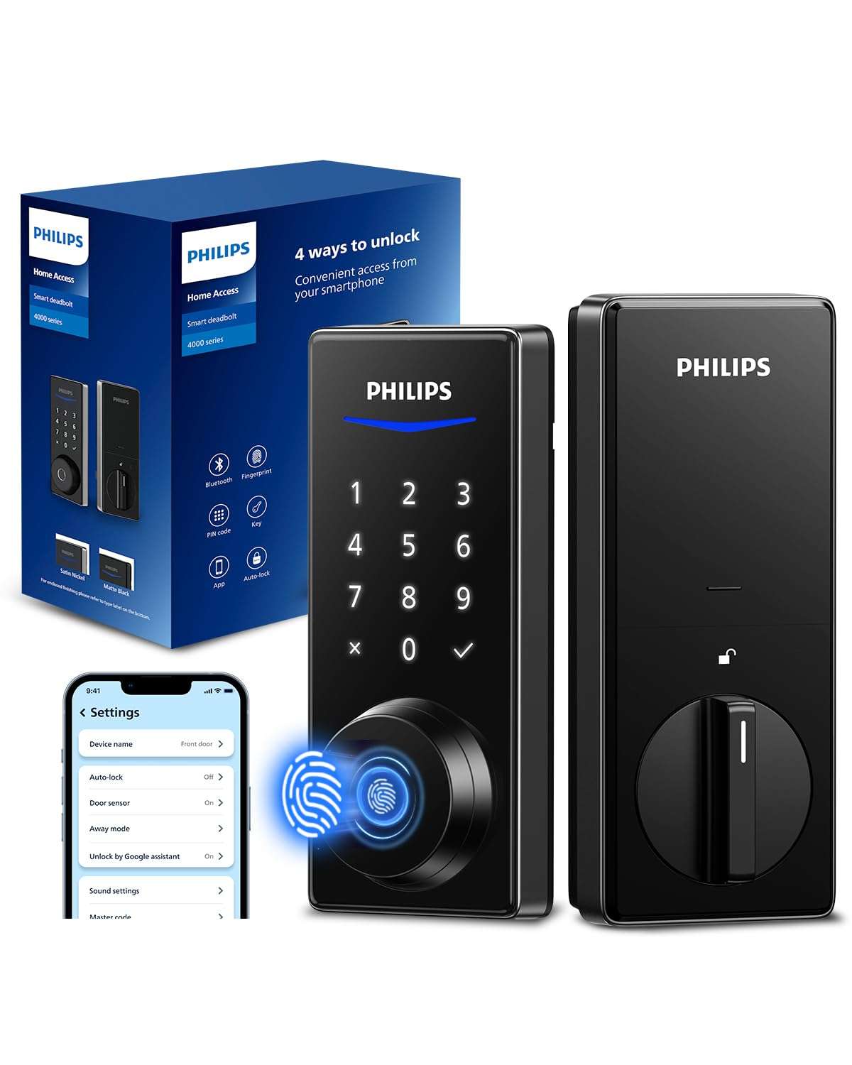 Philips Smart Lock + Wireless Dual Camera Video Doorbell, Smart Bluetooth Deadbolt, App Remote Control, 2K HD Doorbell Camera, No Monthly Fee 3