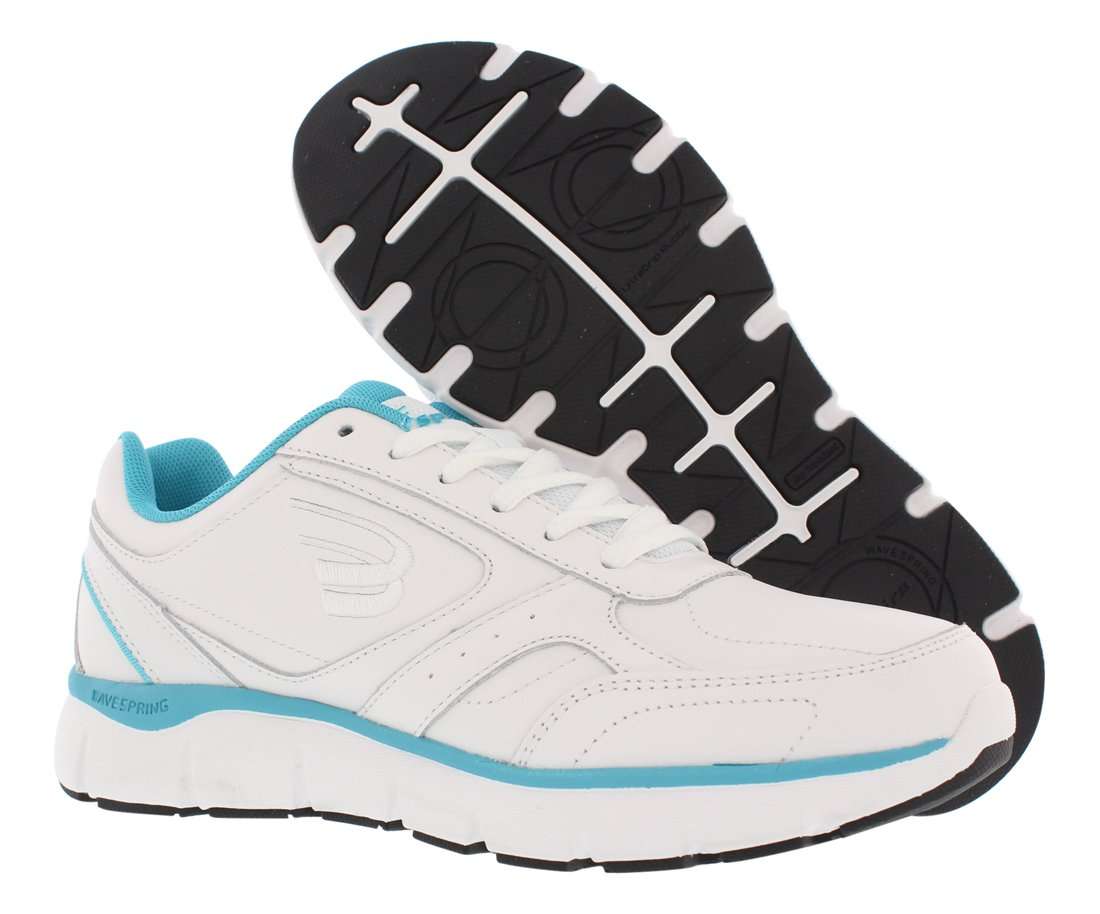 Spira Wavewalker Women's Slip Resistant Walking Shoe White/Aqua - 6 2e 3