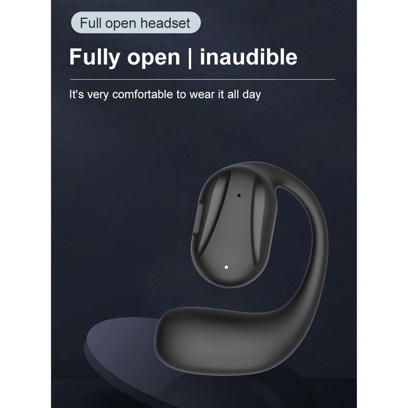 Yunseity Single Open Ear Headphones, Cordless Bluetooth Earpiece, 16H Playtime Bluetooth 5.3 Left Single Ear Buds, Touch Control in Ear Bluetooth Earphones for Driving Business Office 4