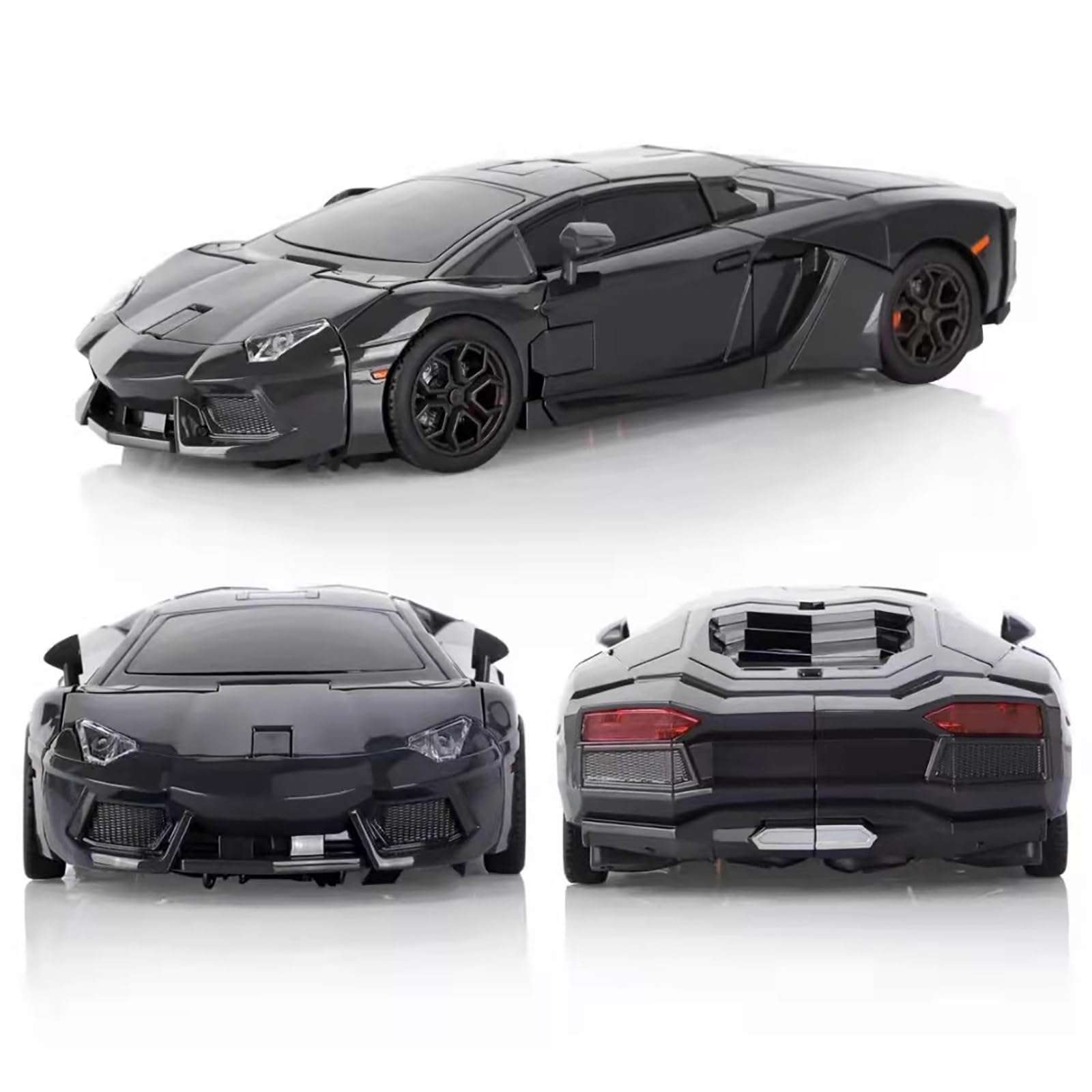 GERYNS Transformation Toy Action Figure Sportscar Deformable Robot 9.5-inch with 2 Dogs for Adults Kids 5