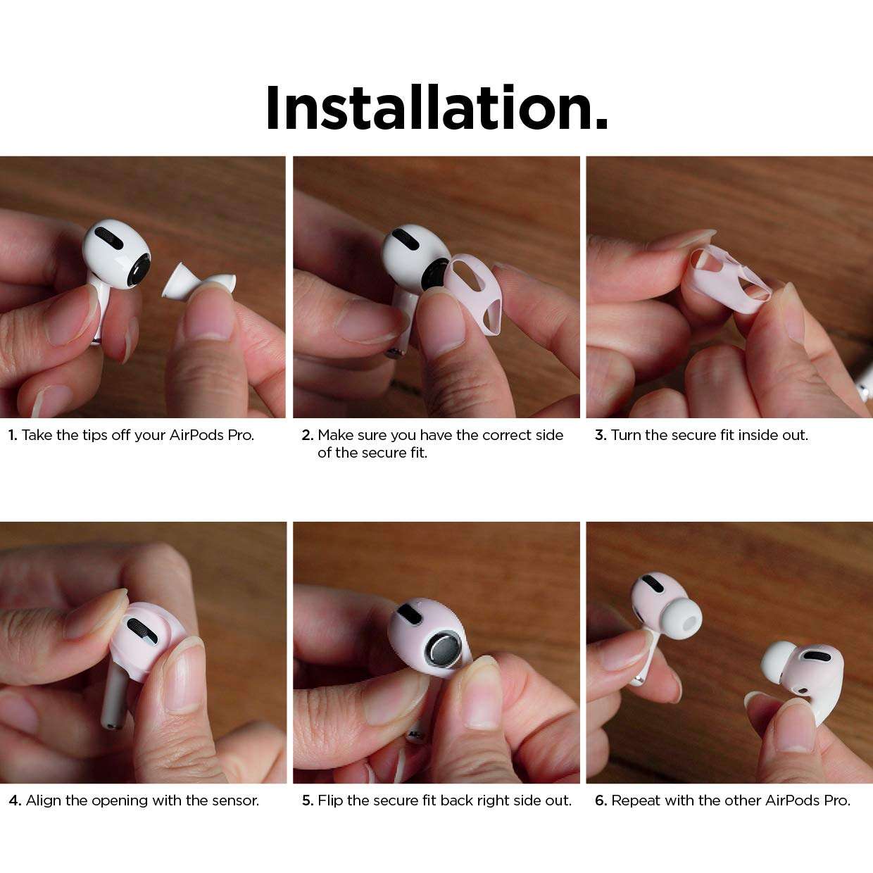 elago [Fit in The Case] Ear Tips Cover Designed for Apple AirPods Pro (2 Pairs of 2 Colors) (Dark Grey/White) 3