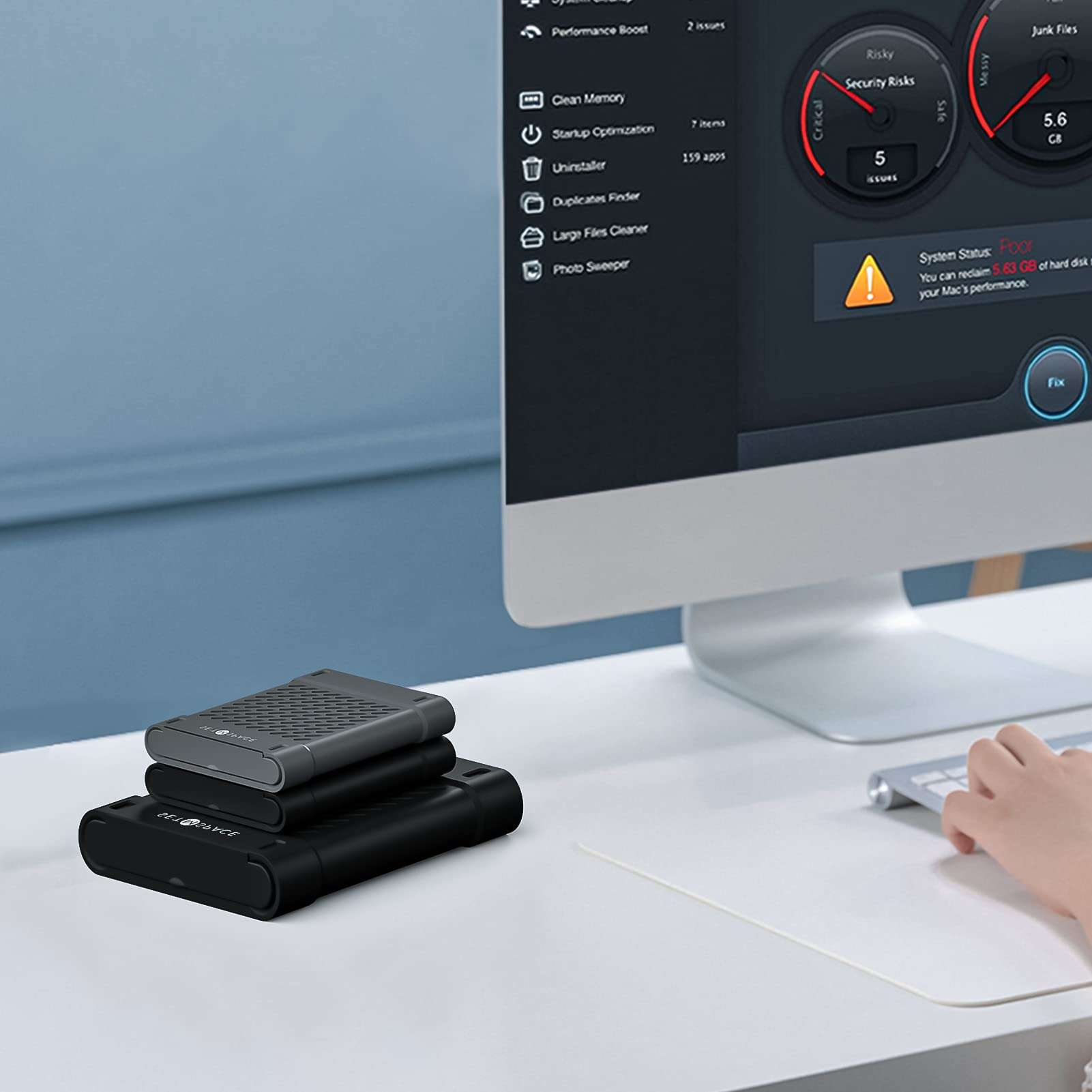 SETMSPACE 2.5" Silicone Hard Drive Protector Sleeve, Portable HDD/SSD Mobile Hard Disk Protective Case, Shockproof, Anti-Scratch, Grid Design-2 Pack 6