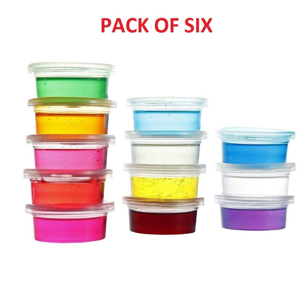 Sillyme Crystal Clay Soft Slime Transparent Magic Mud for Kids (pack of 6pcs) 3