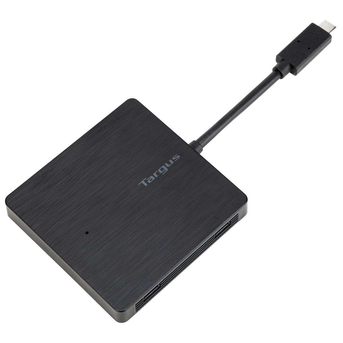 Targus USB-C to 2-Port USB 3.0 and 1 USB-C Hub with Power Pass-Through, 2.5 x 2.44 x 0.63 Inches, Black (ACH928USZ) 1