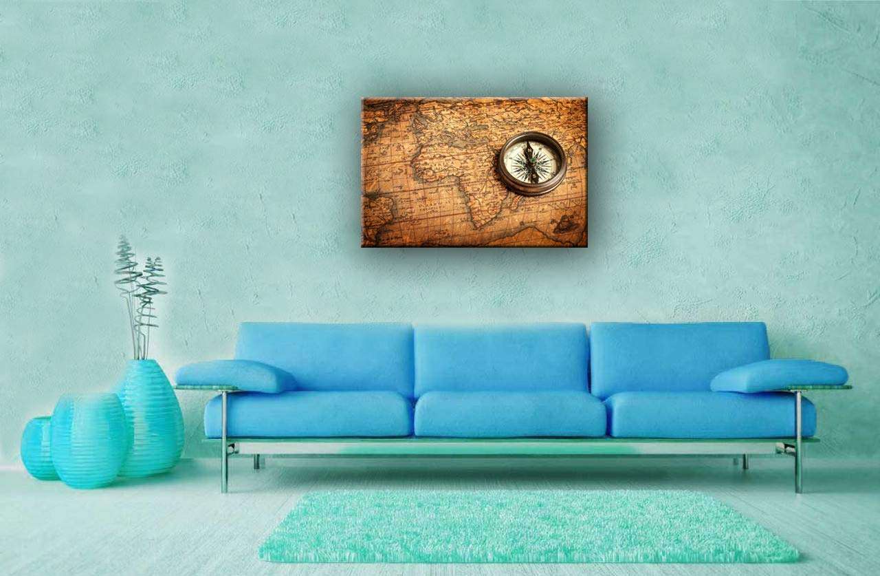 Wallpics® Vintage World Map Fully Waterproof Vinyl Sticker Poster for Living Room,Bedroom,Office,Kids Room,Hall(12X18) 4