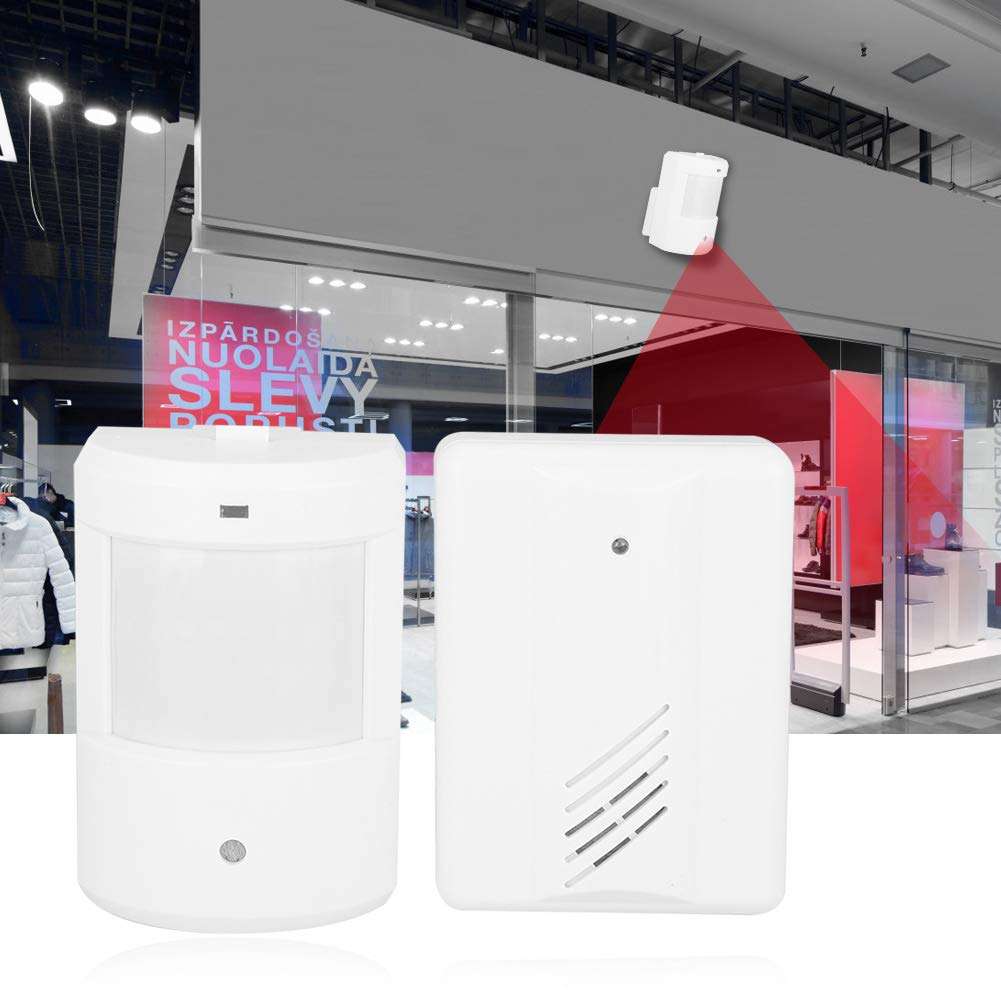 cordless Doorbell Alarm with IR Infrared Sensor Detector, Welcome Alert Device for Home Security, 100m Working Range, ABS Material, Battery Operated 5