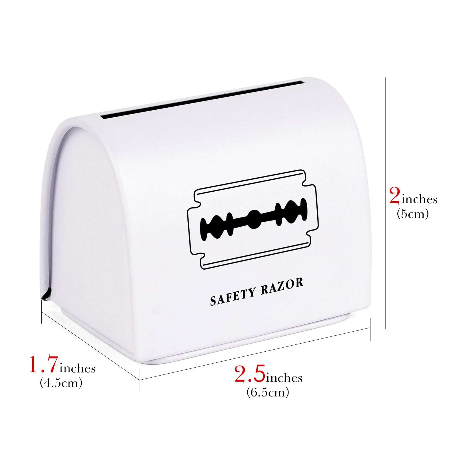 Linkidea 4 Pack Safety Razor Blade Bank, Safe Razor Metal Disposal Case for Storing Used Wasted Blades (White) 4