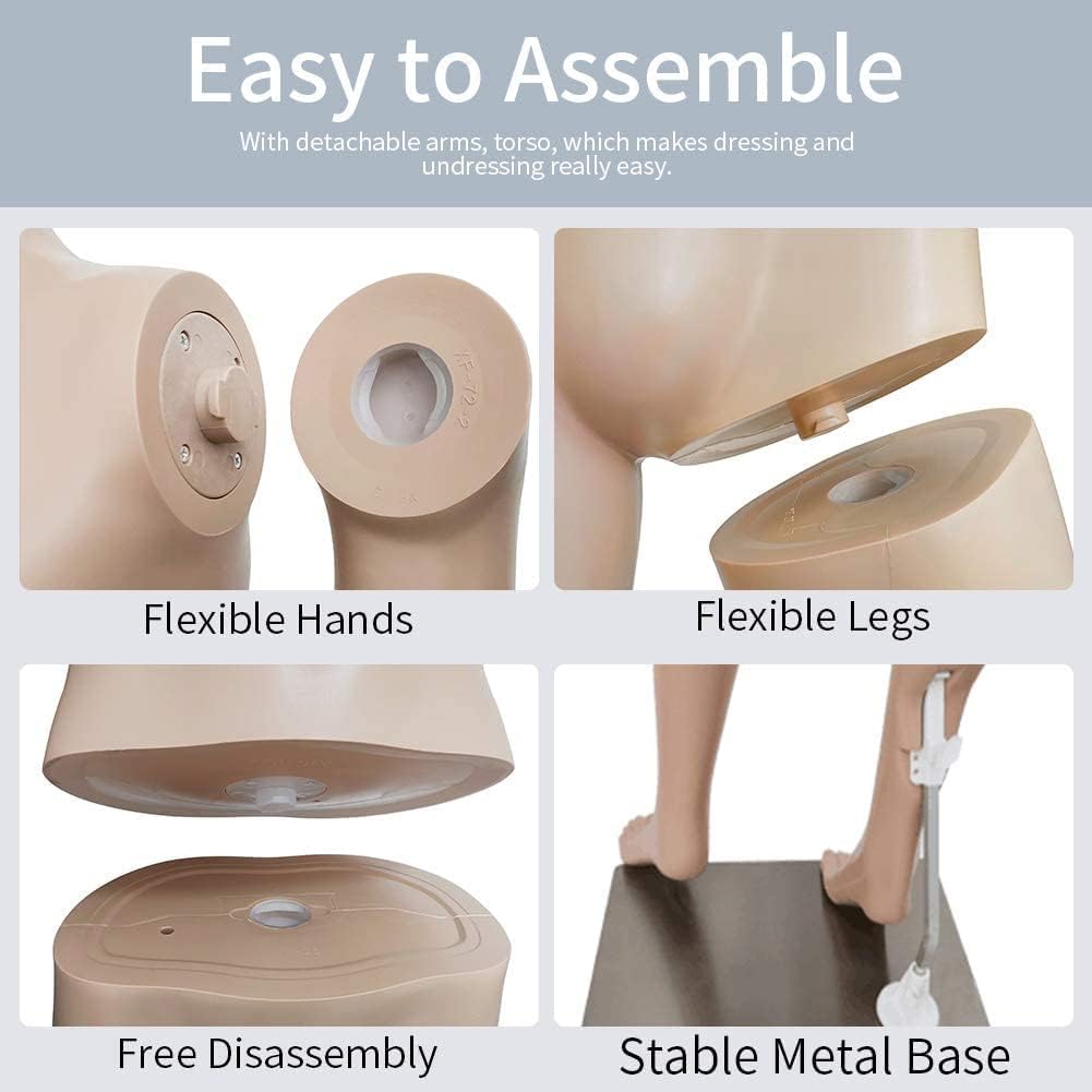 Loop Mannequin Male Dress Form Skin Color Metal Base Manequins Premium Store Display Dummy Model Hanger Male Display Stand 5