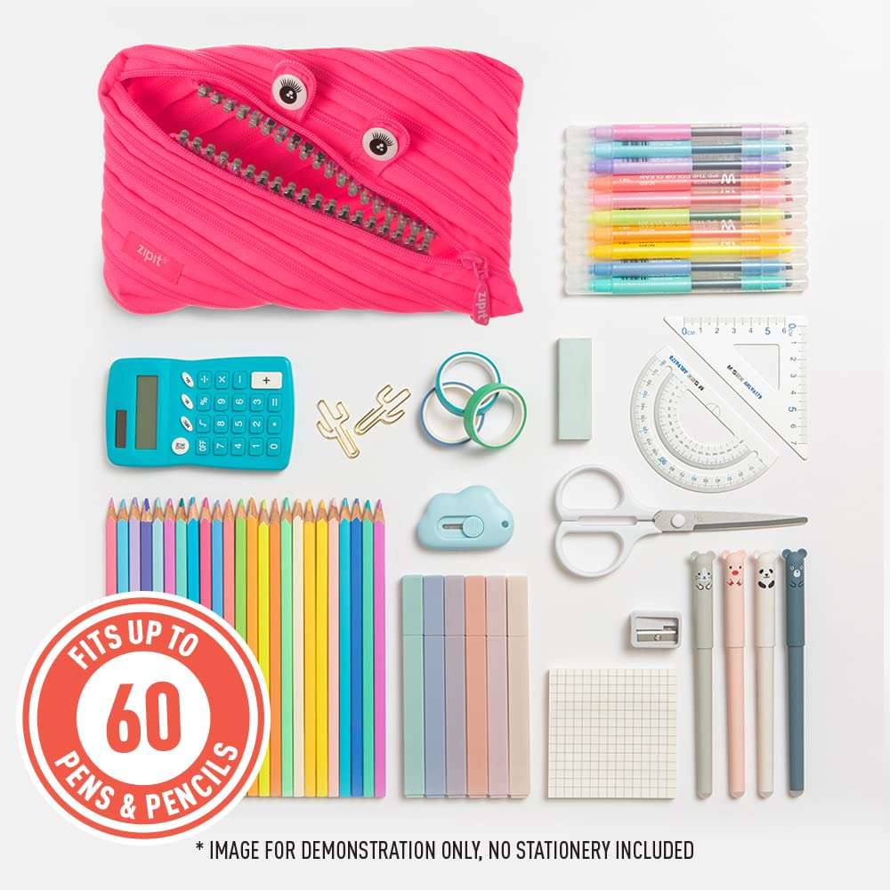 ZIPIT Monster Jumbo Pencil Case, Pink 4