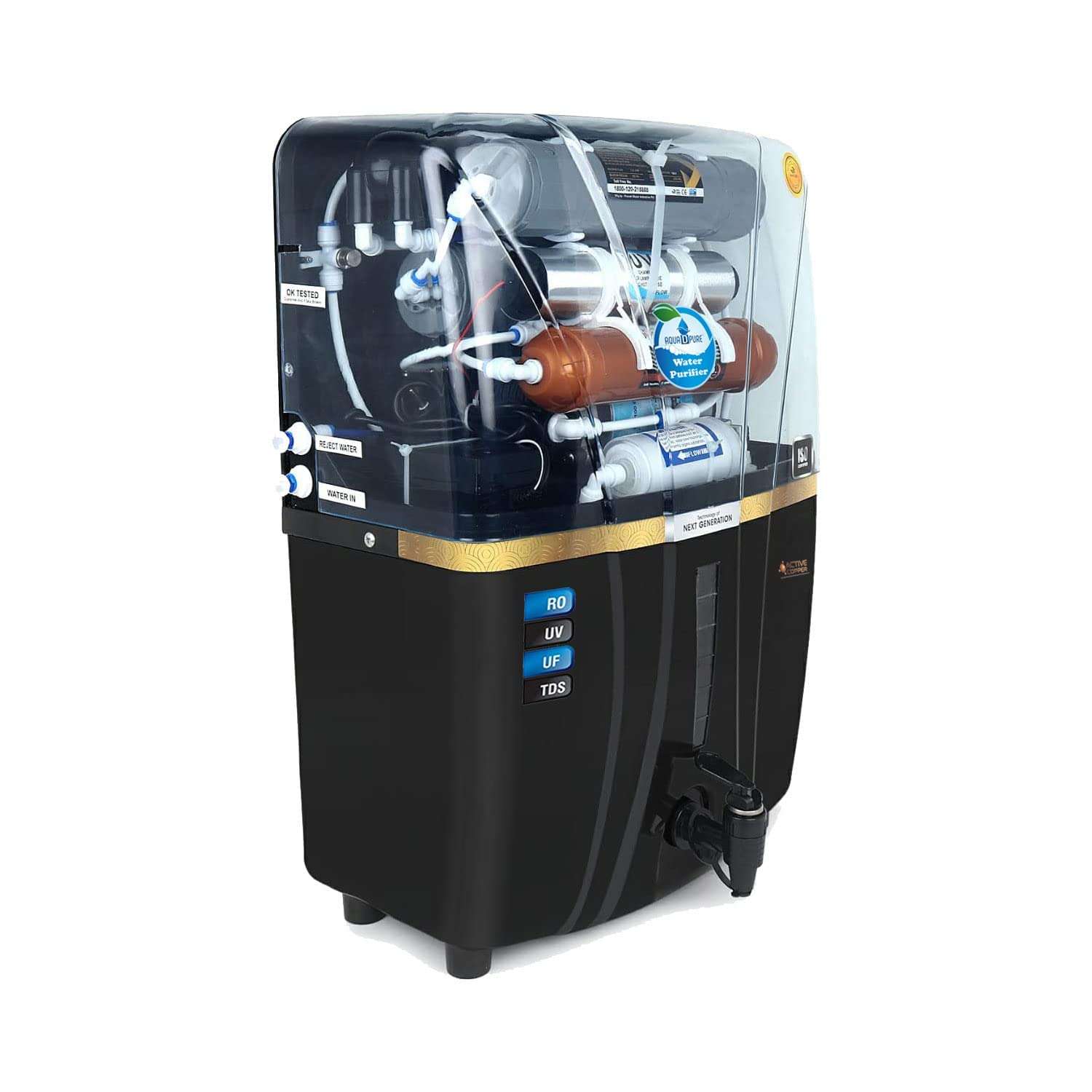 AQUA D PURE Advanced Copper RO Water Purifier with UV, UF and TDS Controller | 12Liter | Fully Automatic Function and Best For Home and Office 3