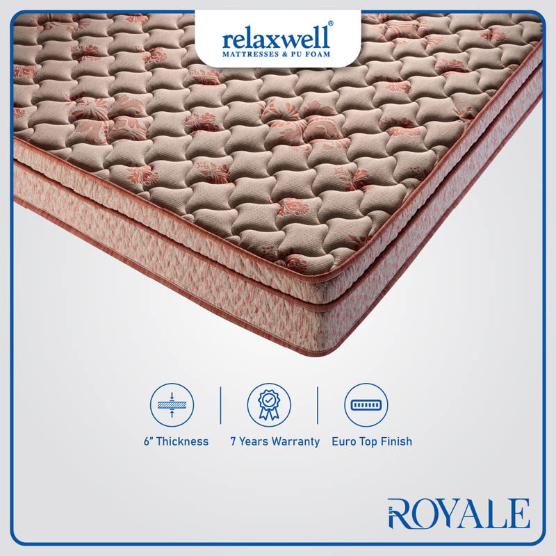 RELAXWELL MATRESSES Royale - Ortho Coir Mattress with Two Free Pillow for Your Comfort Night (75x72x6 Inches, King) 2