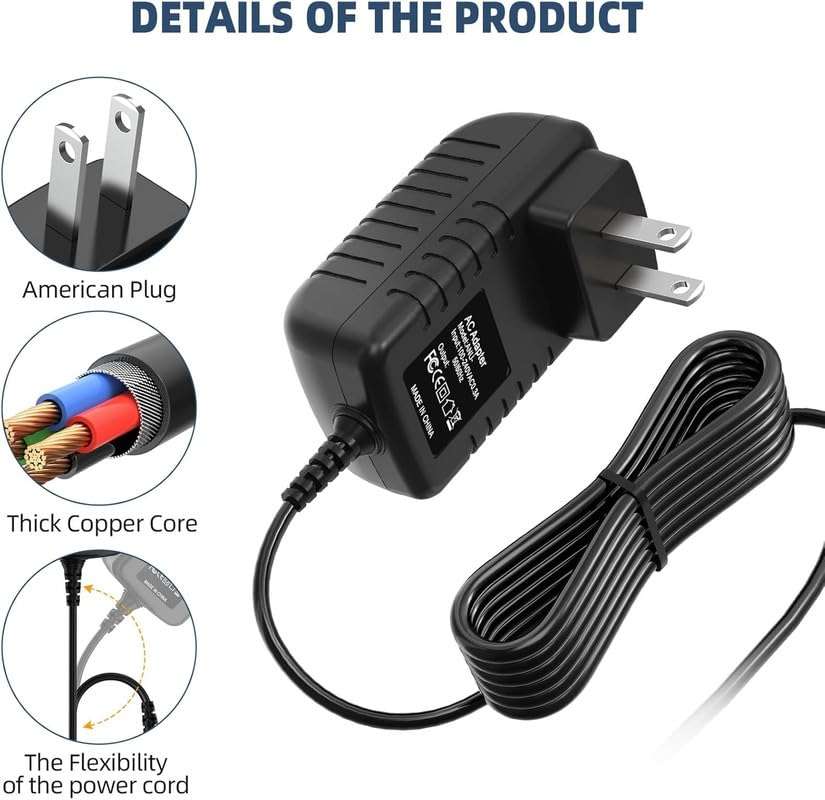Guy-Tech AC Adapter Compatible for Shark V1725BB V1725BE V1725H V1725Q V1725QC V1725QR V1725QW V1725RW V1950 V1730I V1828 Vacuum 3