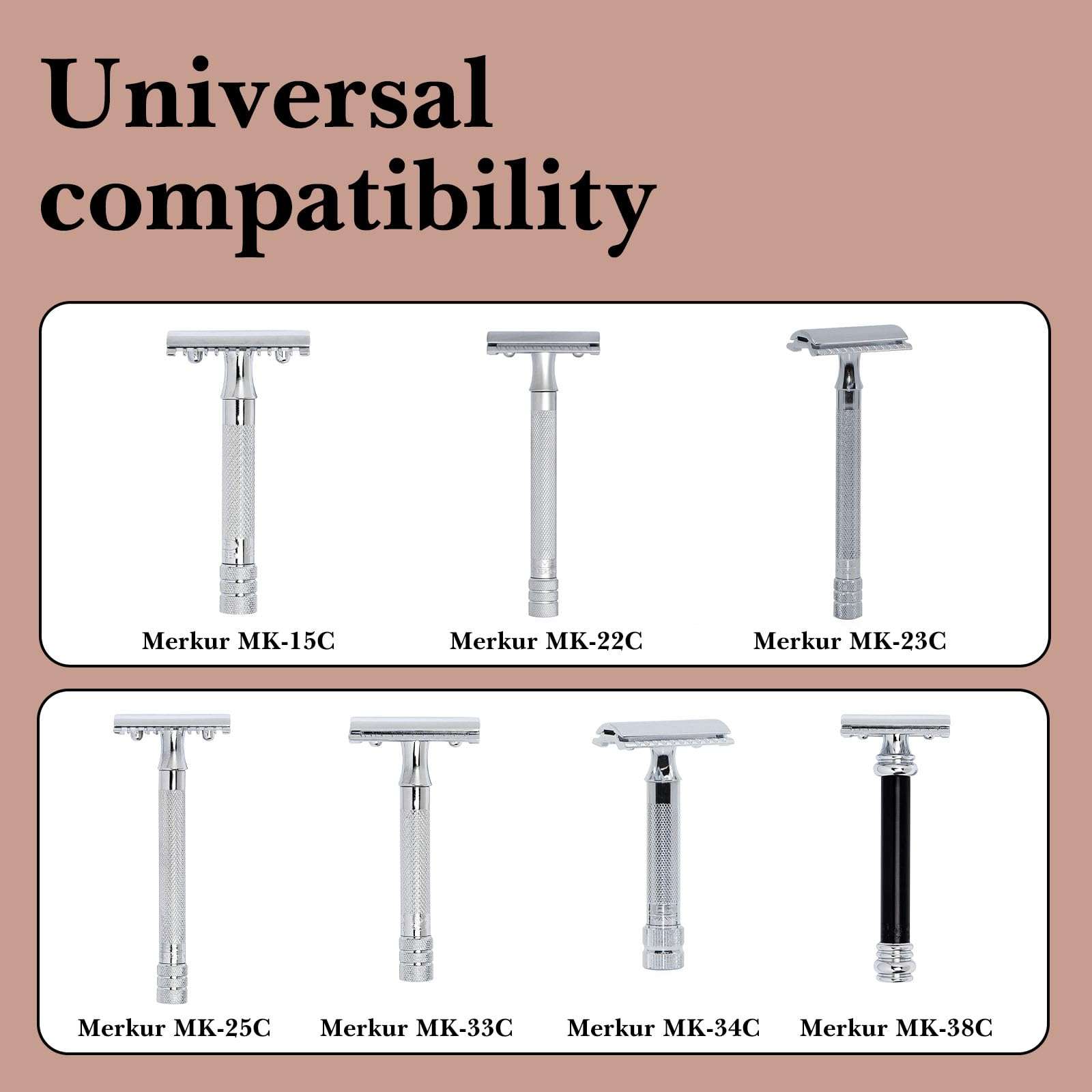 Linkidea 2 Pcs Razor Holder Case, Portable Travel Razor Protector Hard Case, Manual Razor Protector Box Compatible with Vikings Blade the Chieftain, Chieftain Odin Safety Razor (Brown) 3