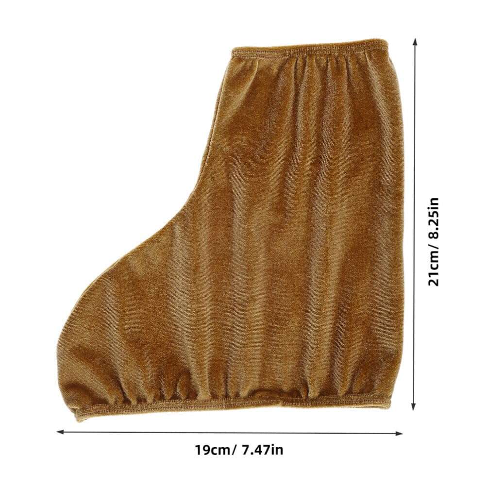 GANAZONO 1 Pair Skate Boot Covers Ice Skating Shoes Covers Sports Ice Skate Boot Covers Polyester Elastic Shoes Covers for Figure Skating Roller Skates Light Brown 4