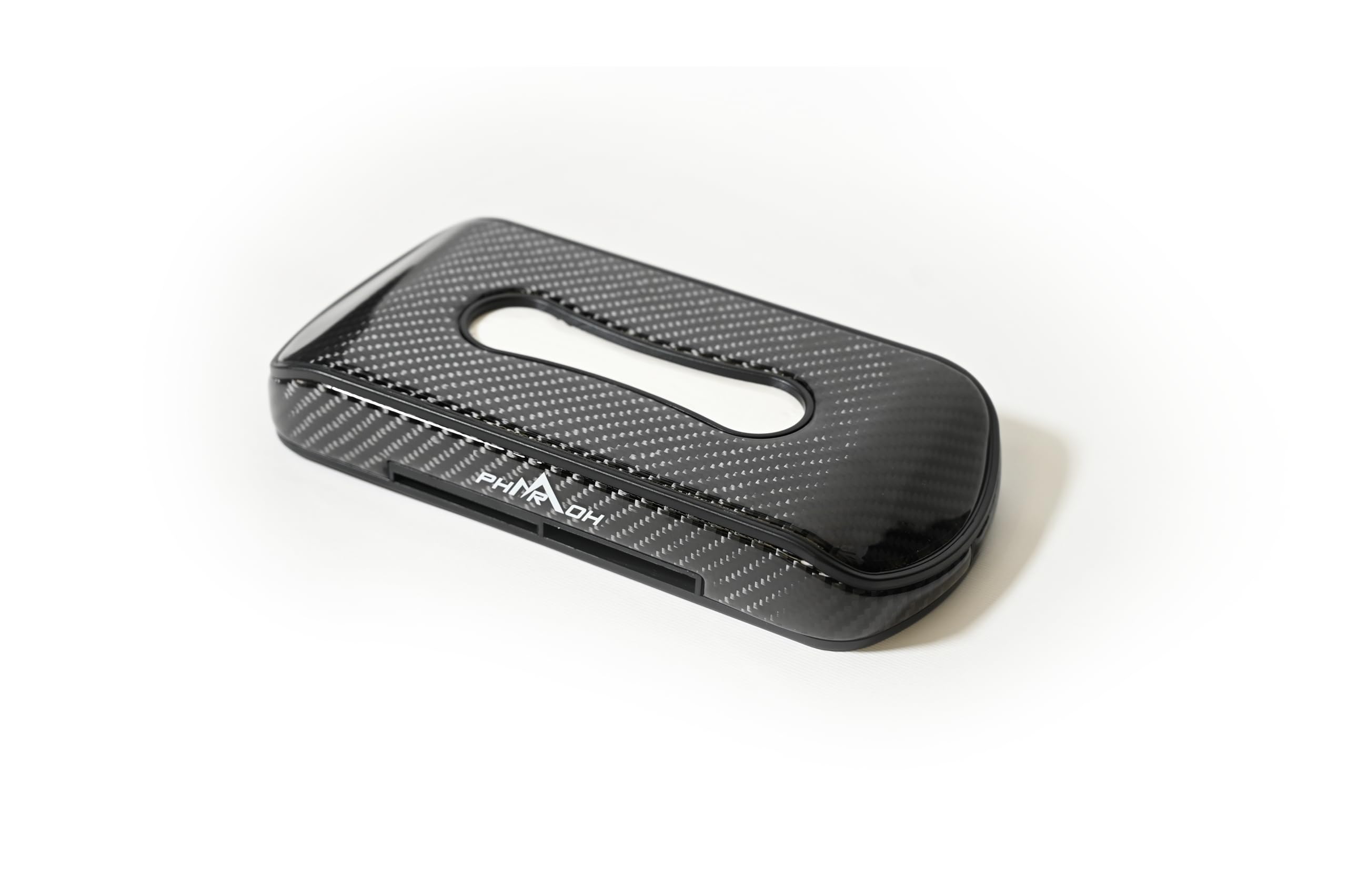 Product Title: Pharaoh Premium Carbon Fiber Car Tissue Holder - Sleek Design, Easy Clamps, Built-in Car Holder - Car Tissue Box (with Sunvisor Clamp) 5