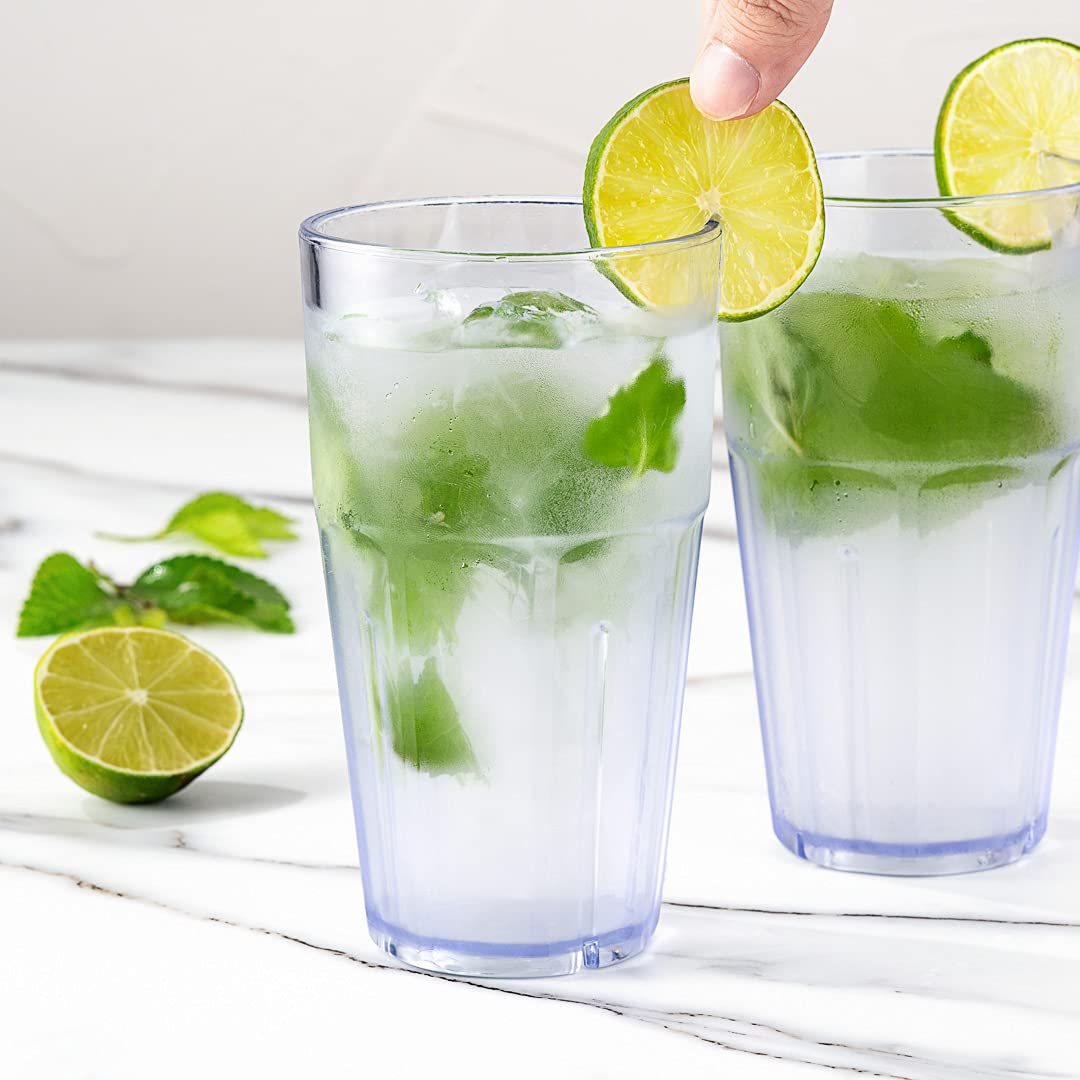 Bev Tek 16 Ounce Plastic Tumblers, Set Of 10 Shatter-Resistant Drinking Cups - Stackable, Clear Plastic Drinking Glasses, Dishwasher-Safe, Restaurant-Style Cups 4