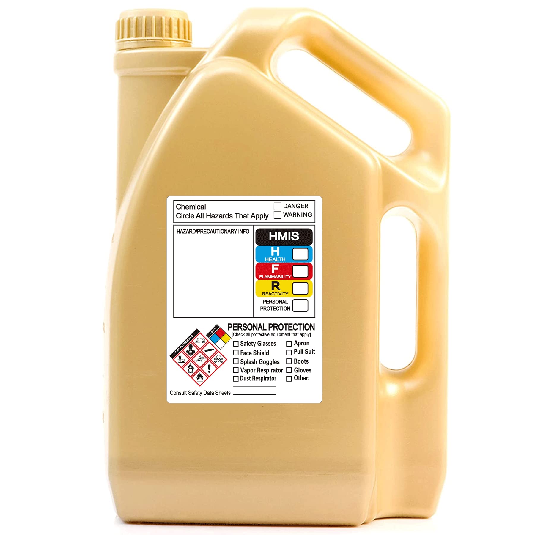 SDS OSHA Data Labels for Chemical Safety Data 4 x 3 Inch GHS Secondary Container Label-250 Pcs MSDS Stickers with GHS Pictograms Write-in Hazard Chemical Identifying and Marking Sticker Decals 6