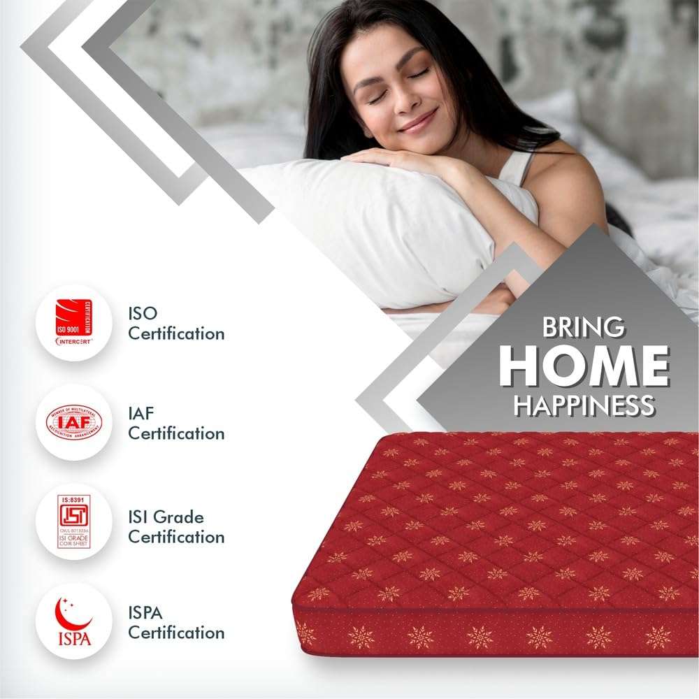 USHA SHRIRAM Resteria ISI Certified at Factory Rate 5-Inch Coir Single Size Mattress | Natural Golden Fibre| HyperCool Ventillation| Firm Support| For Hot Sleepers|With 5 year Warranty (L x W : 75X30) 3