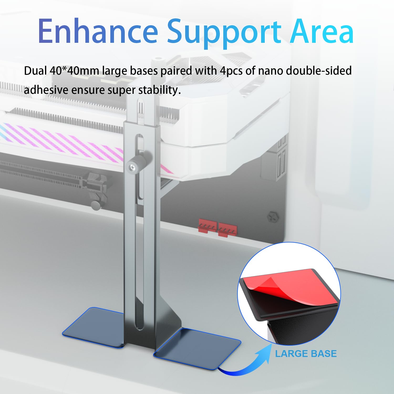 GPU Support Bracket, Graphics Card Support, GPU Brace, Video Card Holder Bracket with Bottom Adhesive, GPU Stand, Adjustable Anti Sag GPU Stand 35-120mm, Support GPU 4090 Thickness Support up to 75mm 6