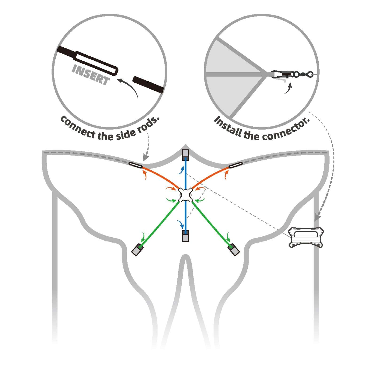 SGftre Golden Butterfly Design Kites ，Outdoor Work Colorful Kite Long Tails，Easy to Fly ，Outdoor Flying Toys for Adult and Kids Surf with Handle 5