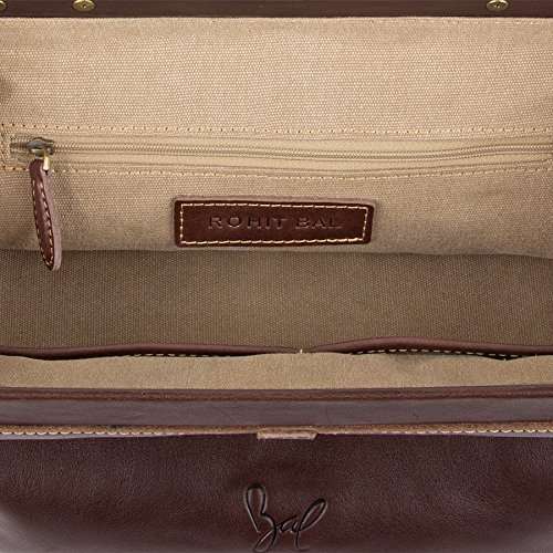 Rohit Bal Foldover Leather Handbag for Women 3