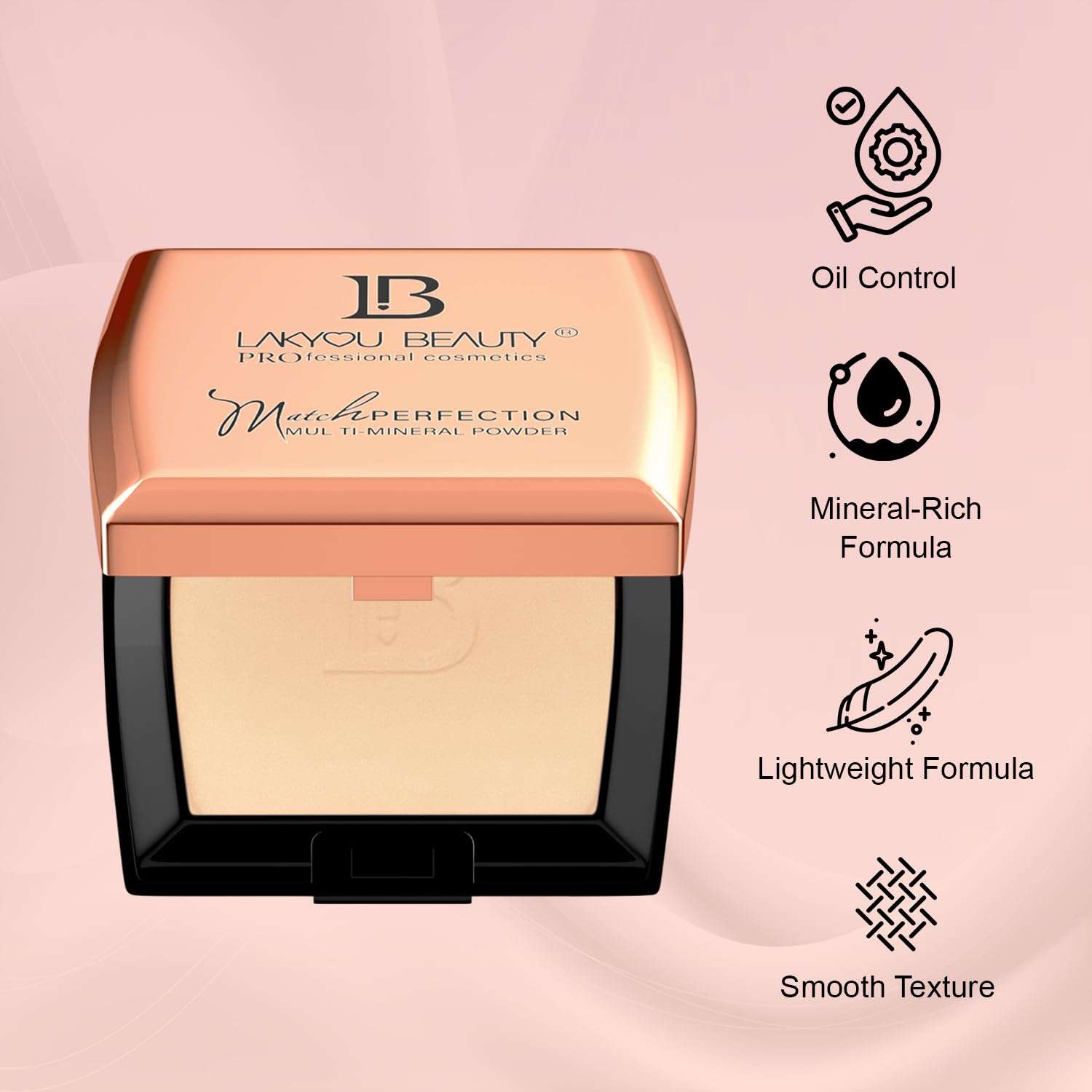 LAKYOU BEAUTY Match Perfect Compact Powder Shade -02(Soft Ivory) - 26gm | Seamless Matte Finish For Lasting Perfection 5