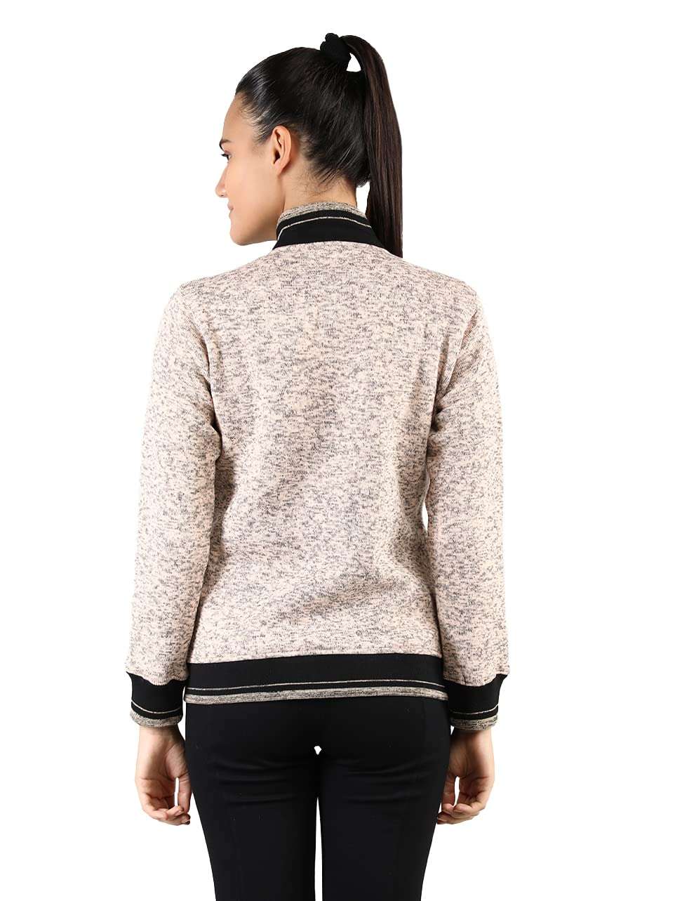 Chkokko Women'S Wool High Neck Sweatshirt (Wmswtshrt02Sandybeachm_Sandy Beach_M) 3