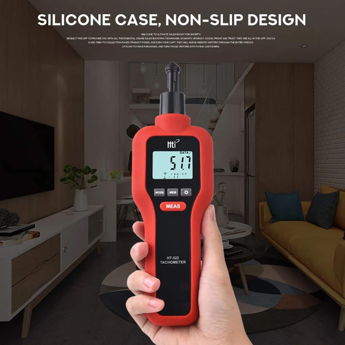 amiciSmart 2 in 1 Digital Tachometer Laser RPM Tester Handheld Rotation Speed Measuring Meter with 9V Battery and 99,999 RPM Count 5