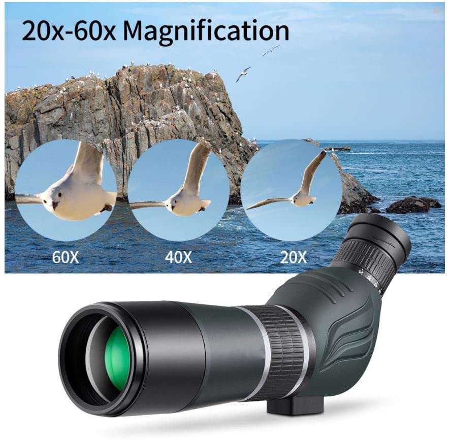 Sisliya 20-60x60 Spotting Scope,Spotting Scope Telescope with External Infrared Lights for Bird Watching,Target Shooting,Wildlife 6