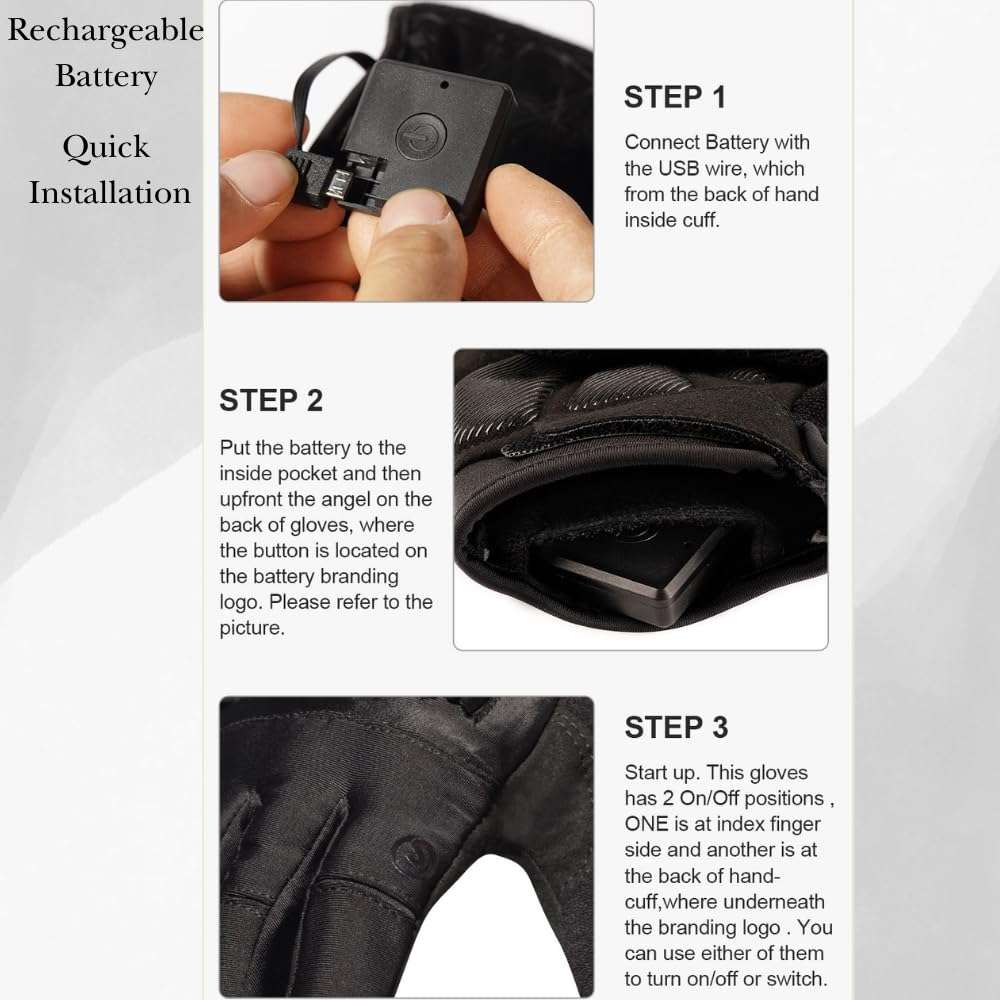 Anti-Slip Full Finger LED Flashlight Gloves for Walking/Cycling/Running/Fishing/Out Door Activities Day or Night/Christmas Stocking Stuffers for Men. (1-Pair) (Large) 6