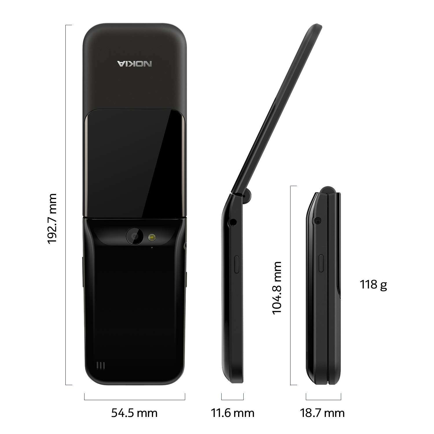 Nokia 2720 Flip, 4GB, Snapdragon 205, Dual Sim (Black) 6