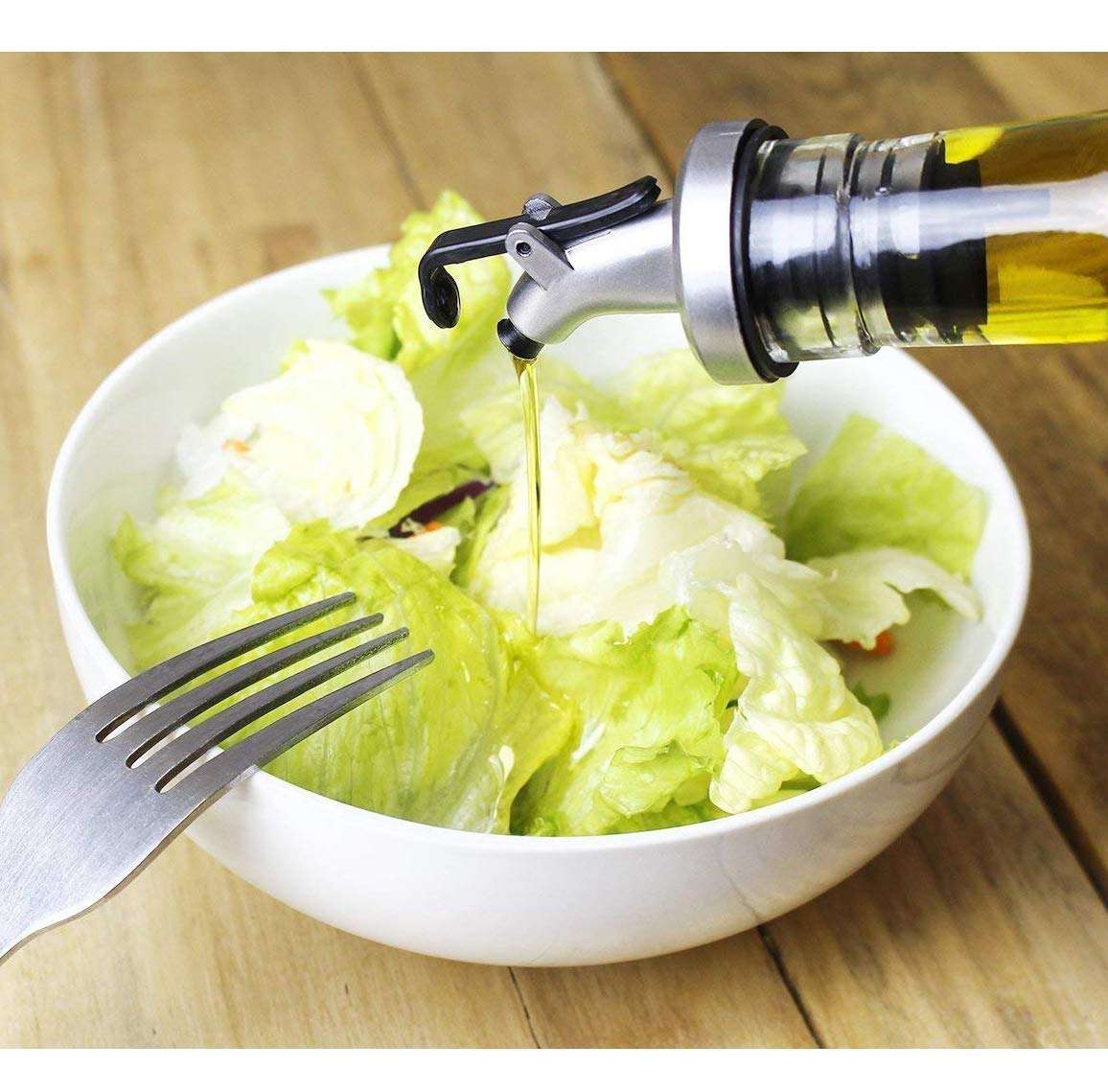 NOBILEA 4 Pcs Glass Oil Dispenser, Vinegar Dispenser, BPA Free, Salad Dressing Cruet Glass Bottle Olive Oil Bottles Dispenser (500 ML Each) (Pack of 4) 6